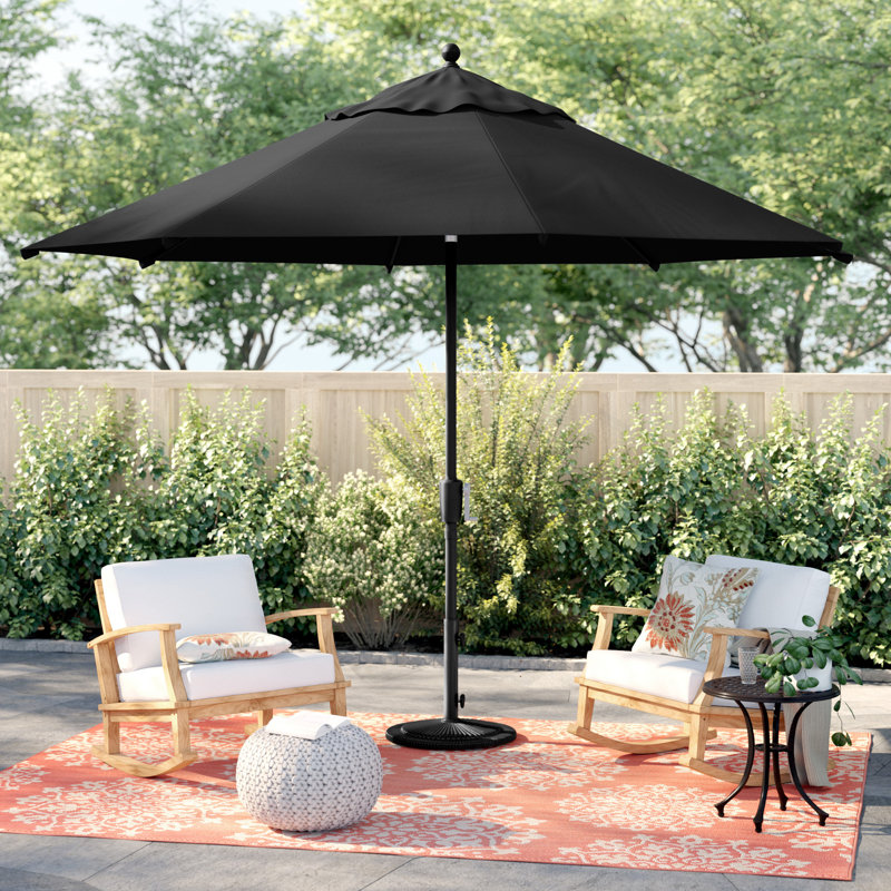 Parasol de marché Laonceston, Toile Sunbrella® noir, Toile toile Sunbrella® noire