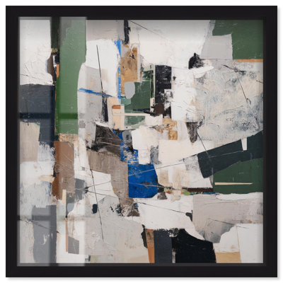 Interlacing Shapes Shadowbox Print Modern Wall Art by Art Remedy, Black Frame, 41 x 41