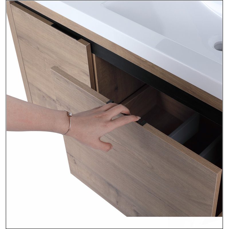 48 Inch Bathroom Cabinet With Sink,Soft Close Doors and Drawer,Float Mounting Design,48x18(KD-Packing)