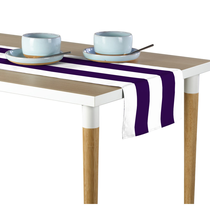 Purple Striped Table Runner 108" x 14", 108" L x 14" W, Purple