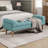 Button-Tufted End Of Bed Bench,Large Upholstered Ottoman,Foot Rest With Legs,Footstool With Rolled Arms,Upholstered Fabric Bench,Indoor Bench For Bedroom,Living Room,Entryway-1407341112