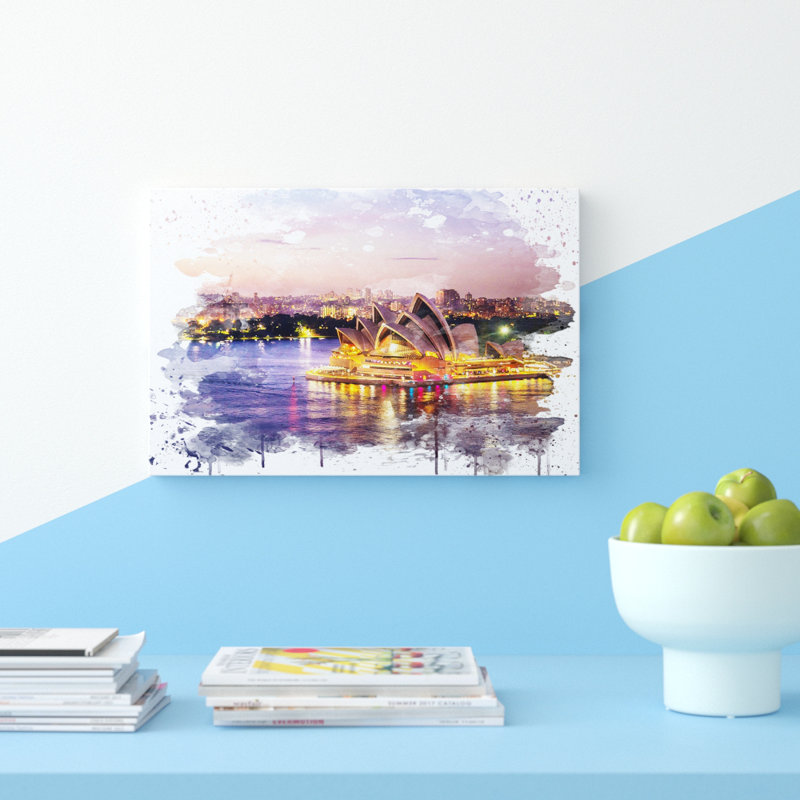 Sydney Opera House Harbour Australia - Wall Art, Wrapped Canvas, 42cm H x 59.4cm W x 0.01cm D