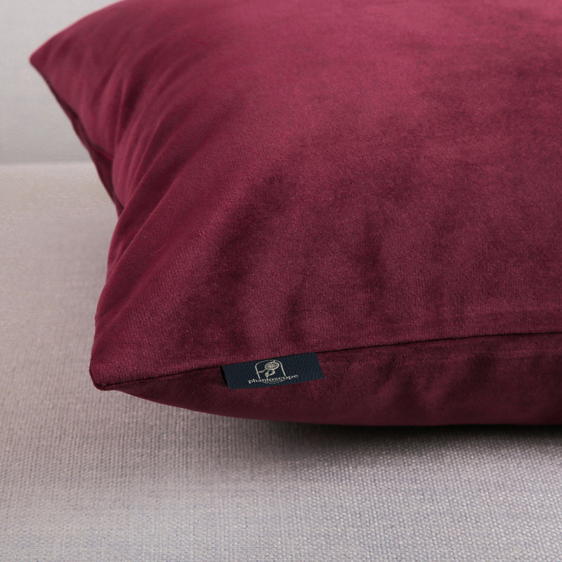 Reversible Throw Pillow, 18"H x 18"W, Dark Red/Light Green