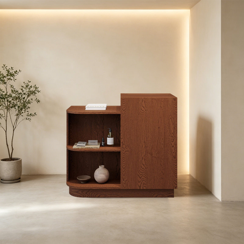 Petit bureau de réception commercial, comptoir avant moderne pour espace d'accueil, bureau de réception compact pour le bureau et la vente au détail