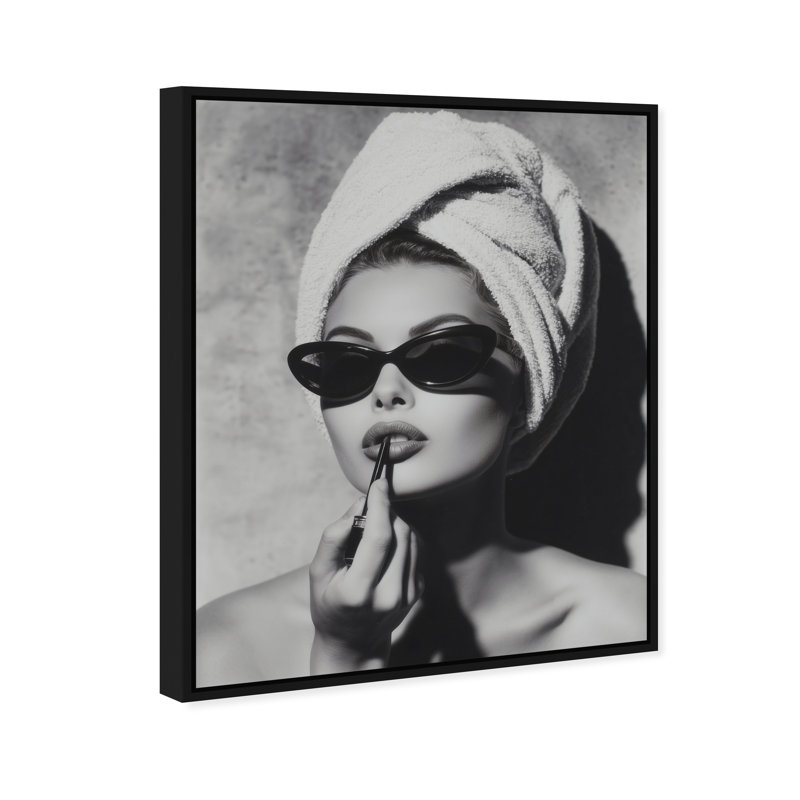 Retro Vanity Vibe Print by Oliver Gal, 17"H x 21"W, Black Floater Frame