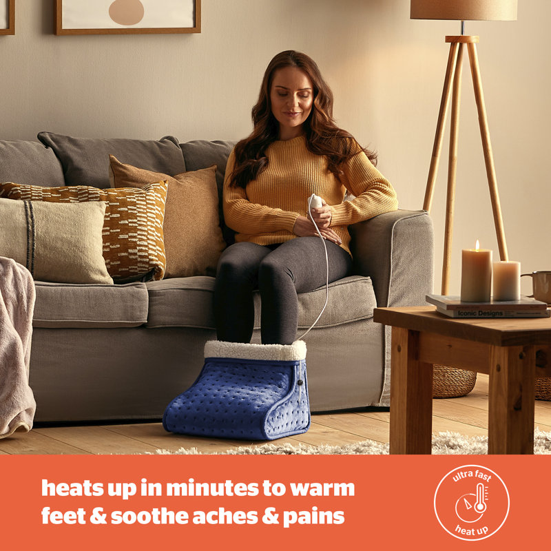 Silentnight Comfort Control Electric Heated Foot Warmer, Blue