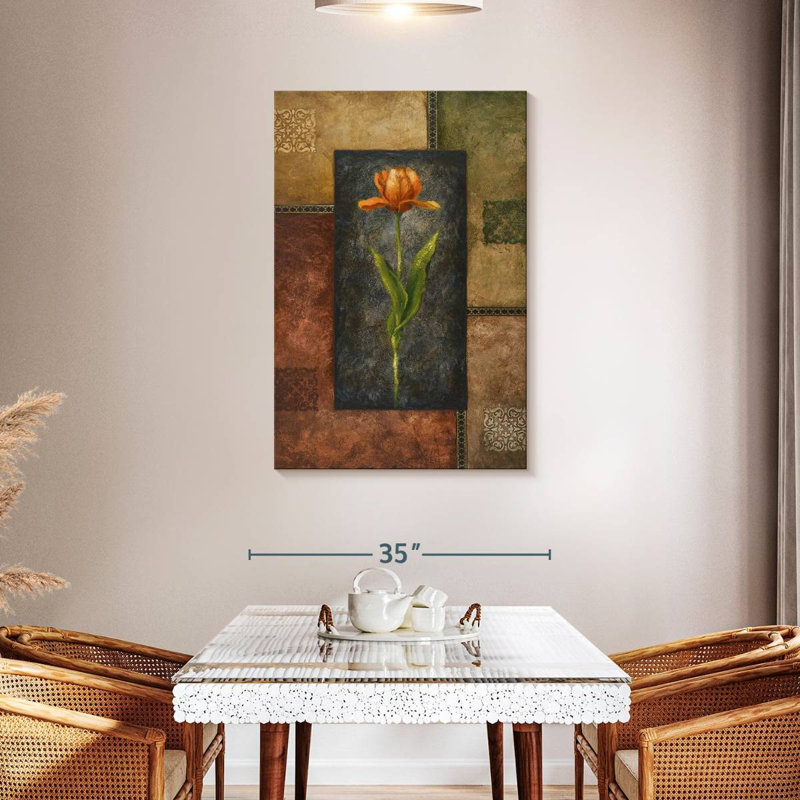 Antique Orange Tulip, 45" H x 30" W