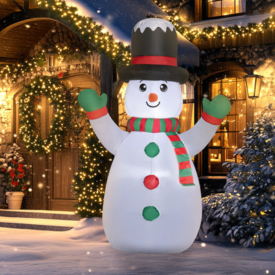 6 FT Christmas Inflatables Snowman With Built-In LED Lights For Festive Outdoor Decor