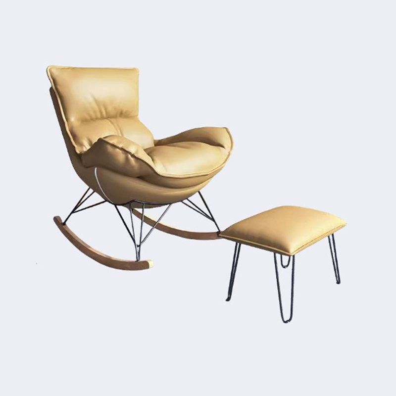 Chaise berçante légère et luxueuse, Jaune