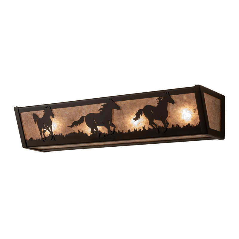 Éclairage pour salle de bain 24 po, H 4,5 po x l 24 po x P 5,5 po, Argent argent, Bronze frotté à l'huile