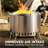 27 Inch Smokeless Fire Pit – Portable Outdoor Firepit with Waterproof Cover & Poker, Stainless Steel Wood Burning Fireplace for Patio, Camping, Bonfire (Silver)-393120460