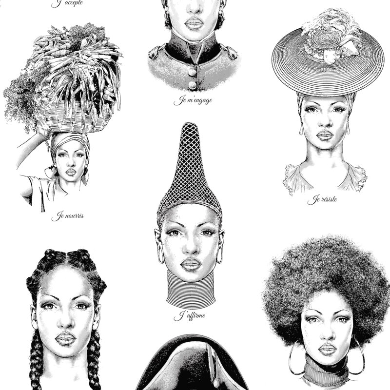 Haiti Women Africa RESISTE Wallpaper, Snow-ebony