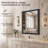 30 x 36 Inch Shatterproof Metal Framed Wall Mirror Rectangle Bevelled Edge Black Mirror with Ribbed Texture-Modern Rectangle Bathroom Wall Mirror for Vanity, Tempered Glass-1093354072