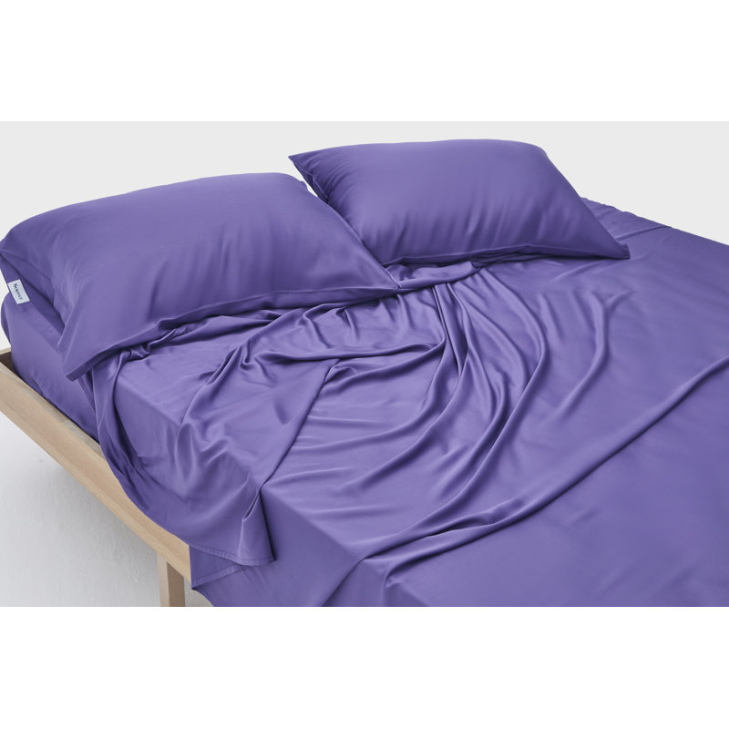 100% Rayon From Bamboo Sheet Set with Extra Soft 1 Flat Sheet, 1 Fitted Sheet with Deep Pockets, & 2 Pillowcases
