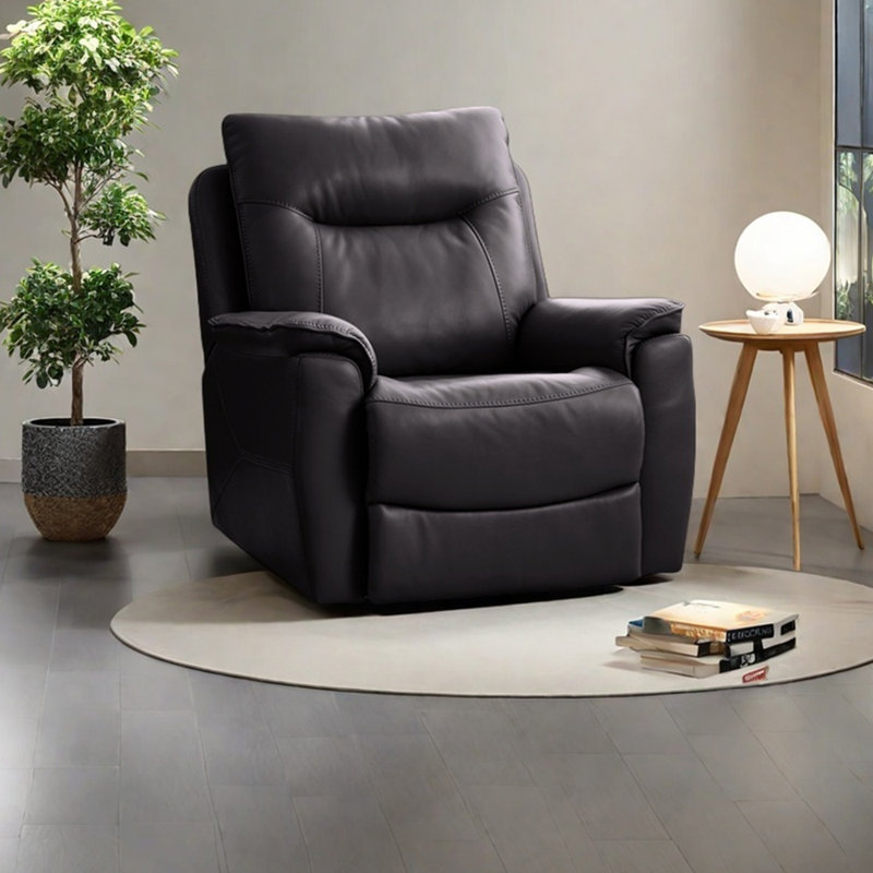 Chaise longue ergonomique en similicuir de luxe, Marron foncé