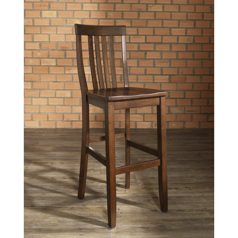 Tabouret de bar et de comptoir à siège capitonné en losange, Acajou, Tabouret de comptoir (assise de 24 po de hauteur)