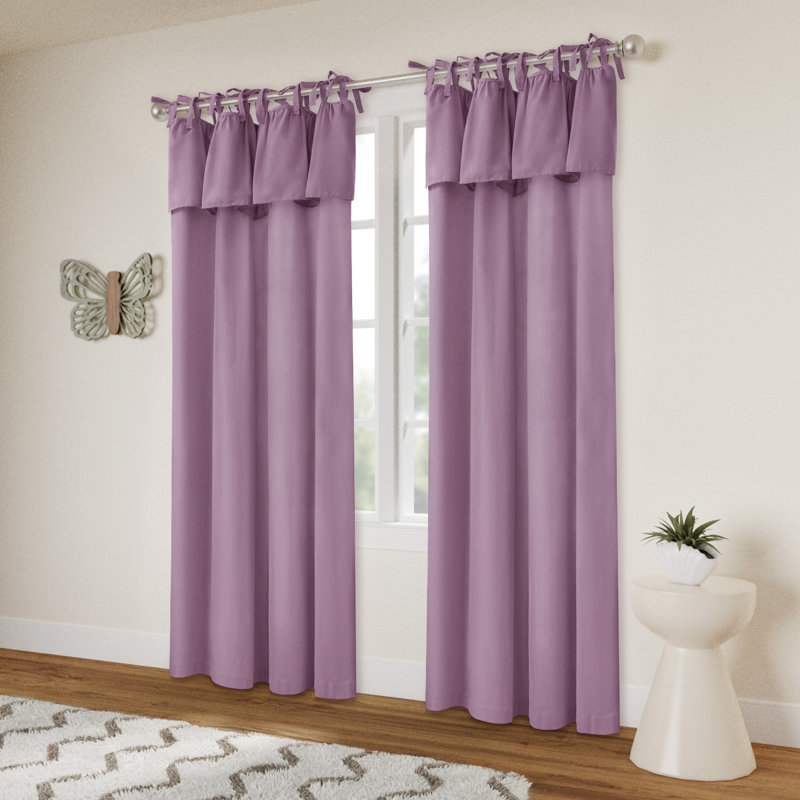 Paire de rideaux à nouettes en coton recyclé, Mauve blanchi, L 52 po x L 63 po