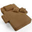 Luxueuse chaise longue en velours côtelé moelleux avec 3 coussins, canapé-lit convertible avec poche de rangement, conception sans cadre et mousse de compression pour les petits espaces, salon, appartement-1343597422