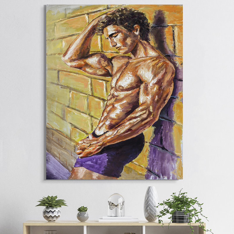 «Triceps Handsome Man», reproduction de peinture sur toile, H 32 po x l 24 po x P 1 po, Toile tendue