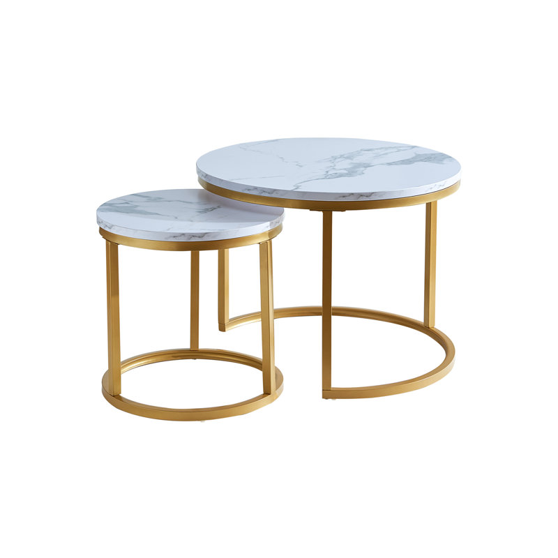 Ensemble de tables basses 2 pièces Kileen, Doré
