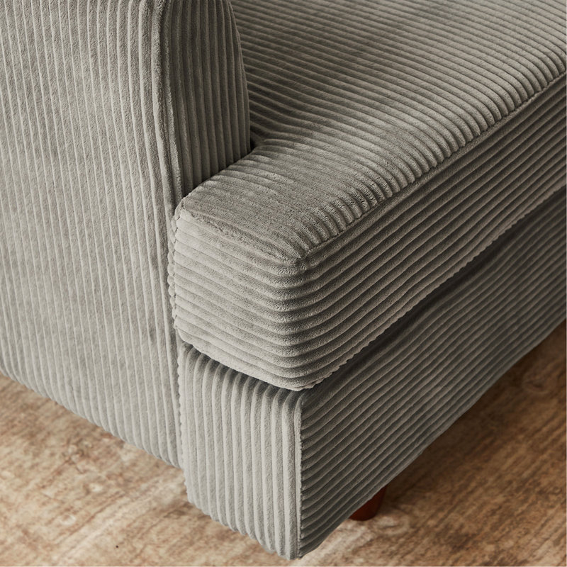 Canapé modulaire moderne, canapé convertible 6 places, Velours côtelé gris