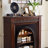 Nu-Brown + Black Solid Wood Freestanding Fireplace