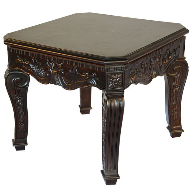 Table de bout carrée en bois espresso 23 po