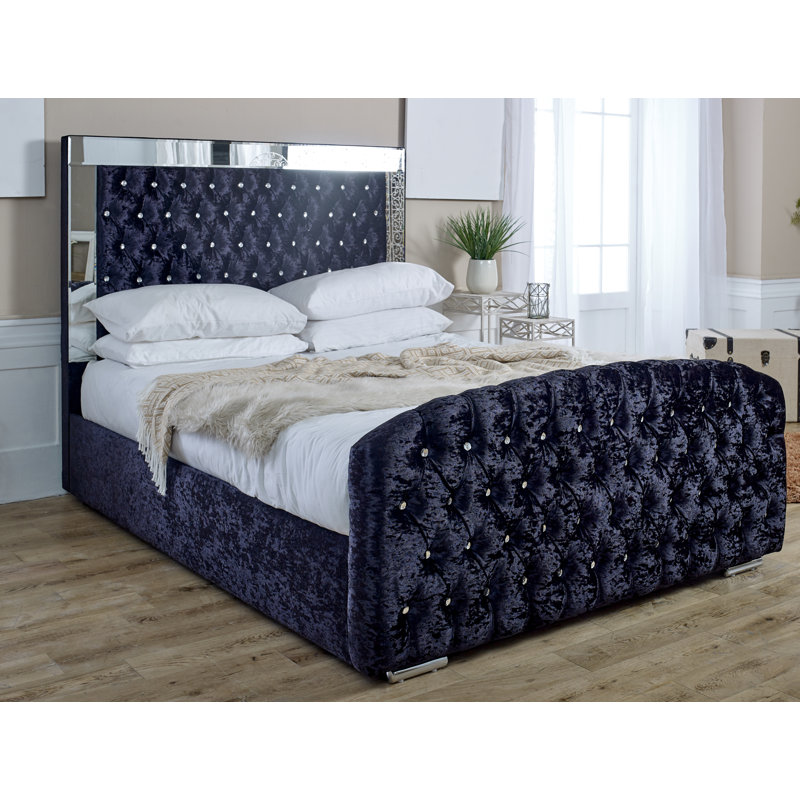 Jamiya Upholstered Bed, Black, Single (3')