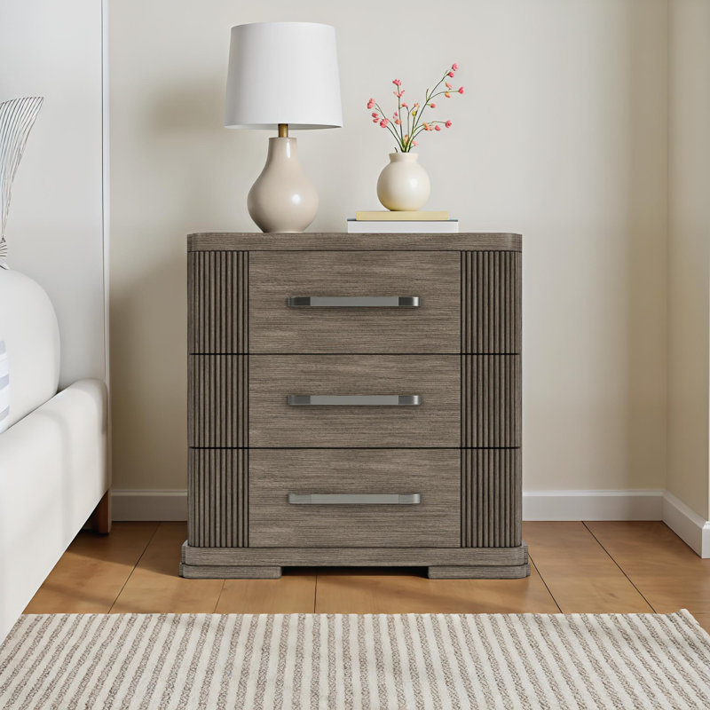 Acel Lovitz 3 Drawer Nightstand