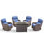 Ensemble de conversation de chaises berçantes pivotantes multiples pour l'extérieur avec table de foyer en osier-275966714-275966713