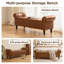 Bancs de rangement 64 po, banc de bout avec rangement, grand repose-pieds rembourré avec capitonnage-1260333746