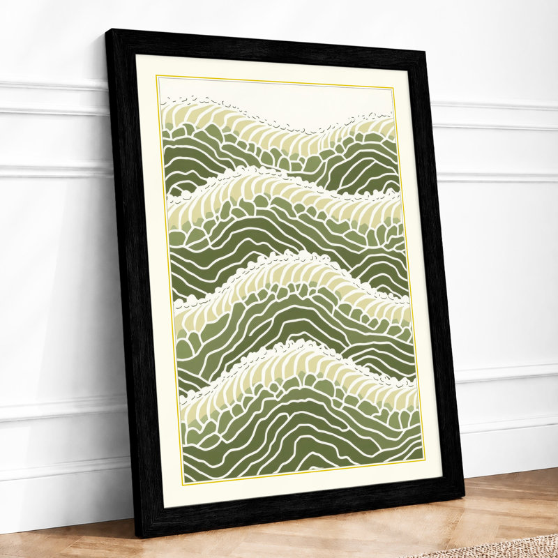 Waves In Motion Japandi - Print, Black, A3 - 42.0 x 29.7 cm