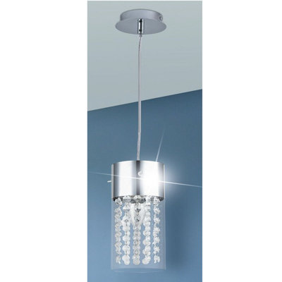 Fryda 1 - Light Silver Cylinder Pendant