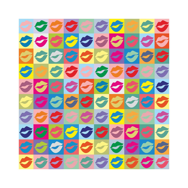 Décoration murale «Many Kisses» pour enfants, H 26 po x l 26 po x P 1,5 po, Toile tendue