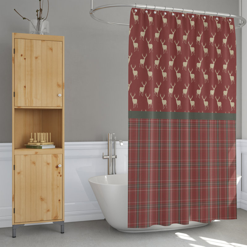 Rideau de douche simple, H 93 po x l 70 po, Rouge