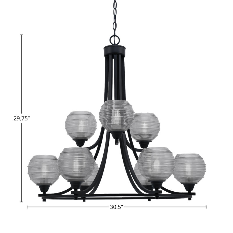 Paramount 9 Light Uplight Chandelier, White