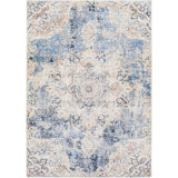 Hoisington Floral Ivory/Navy Area Rug