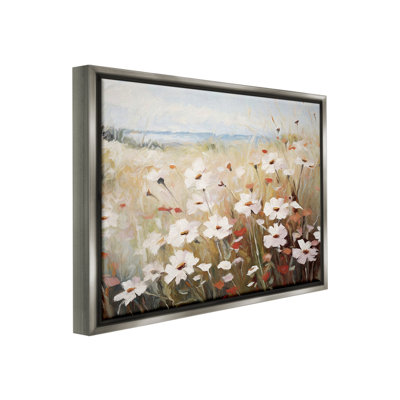 " Windblown Meadow Flowers Floater Frame " by Ramona Murdock