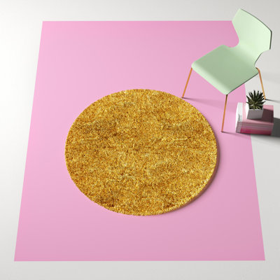 Esterly Gold Shaggy Rug