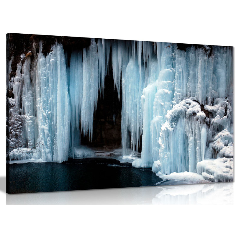 Frozen Waterfall - Wrapped Canvas Print, 51cm H x 76cm W