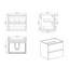 Meuble-lavabo blanc 24 po avec lavabo, grand rangement, conception flottante murale pour salle de bain moderne, pré-assemblé-116332516