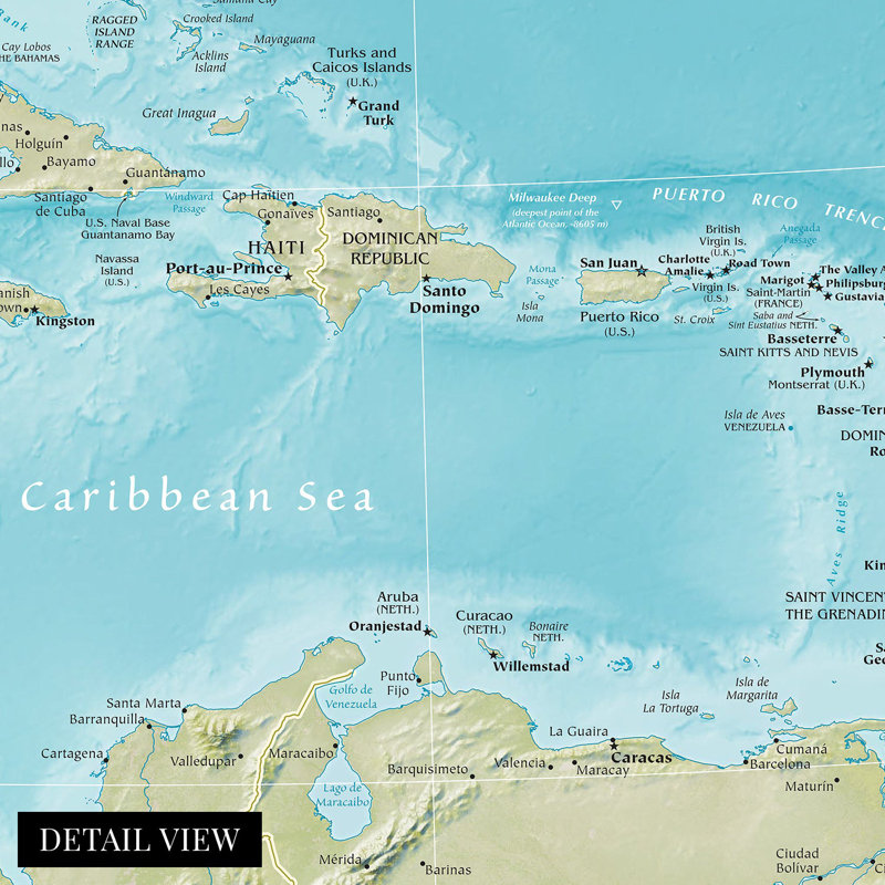 " 2021 Central America Map ", 24" H x 36" W