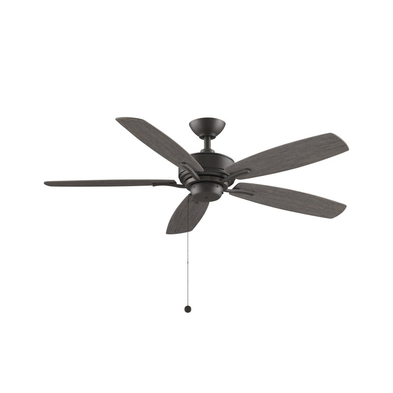 Aire Deluxe 52 inch Indoor Ceiling Fan - Matte Greige with Weathered Wood blades, Gray