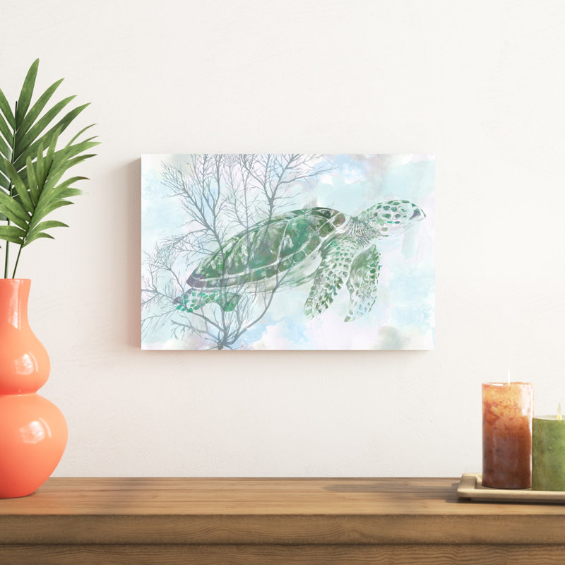 Aquarelle de tortue de mer I, H 12 po x l 18 po x P 1,25 po