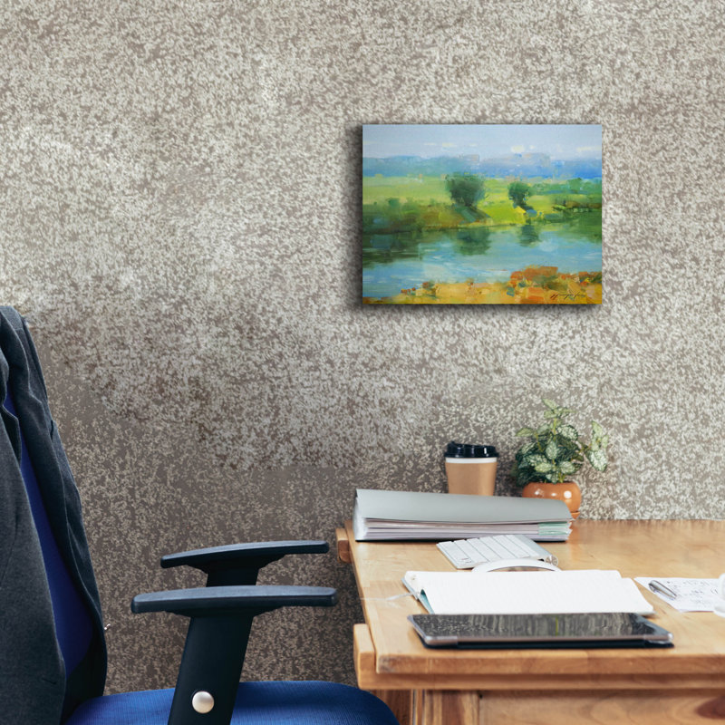 Art mural sur toile Winston Porter «Summer Lake» par Vahe Yeremyan, H 12 po x l 16 po x P 0,75 po