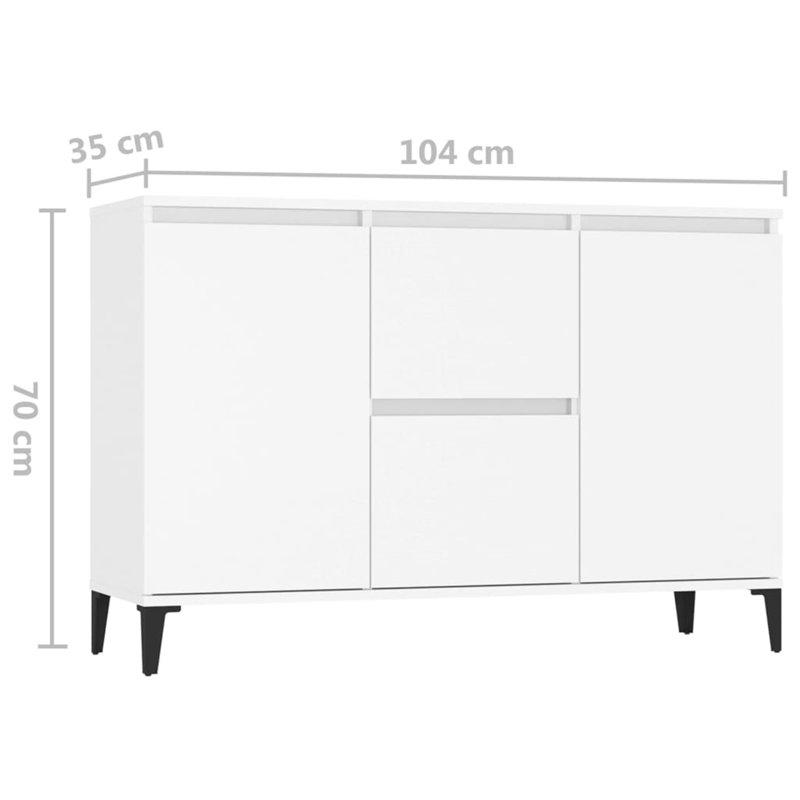 Wall Shelf 102x30x29 cm Engineered Wood, White