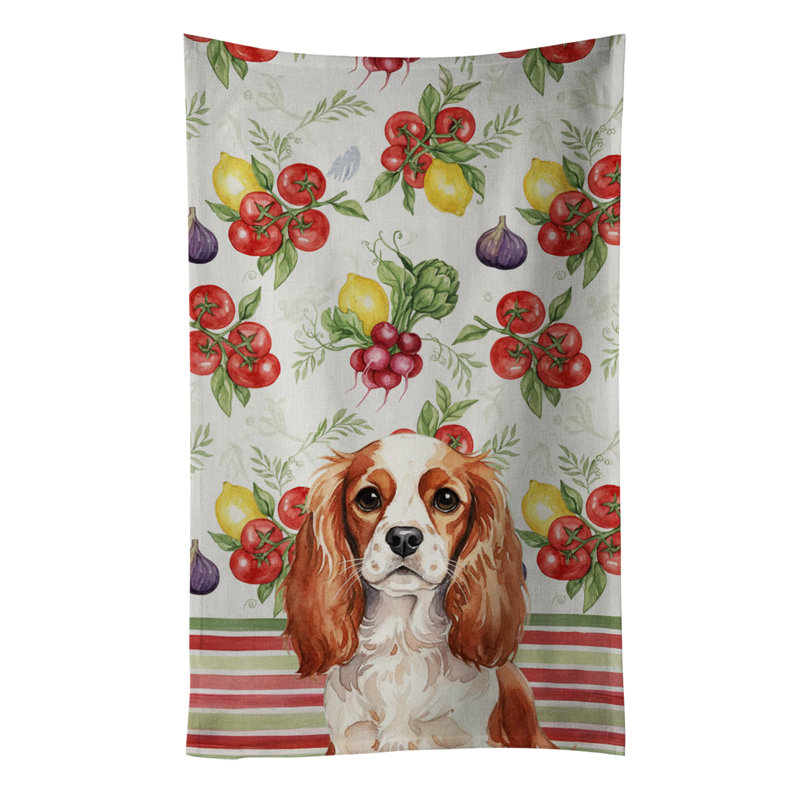 Blenheim English Toy Spaniel Vegetables Kitchen Towel, Blenheim English Toy Spaniel