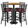 Aniket 30'' Round Laminate Table Set with Round Base and 4 Ladder Back Metal Barstools