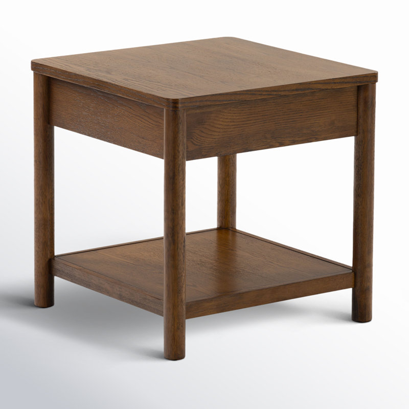 Jaylessa Wood 1 Drawer End Table, Medium Oak