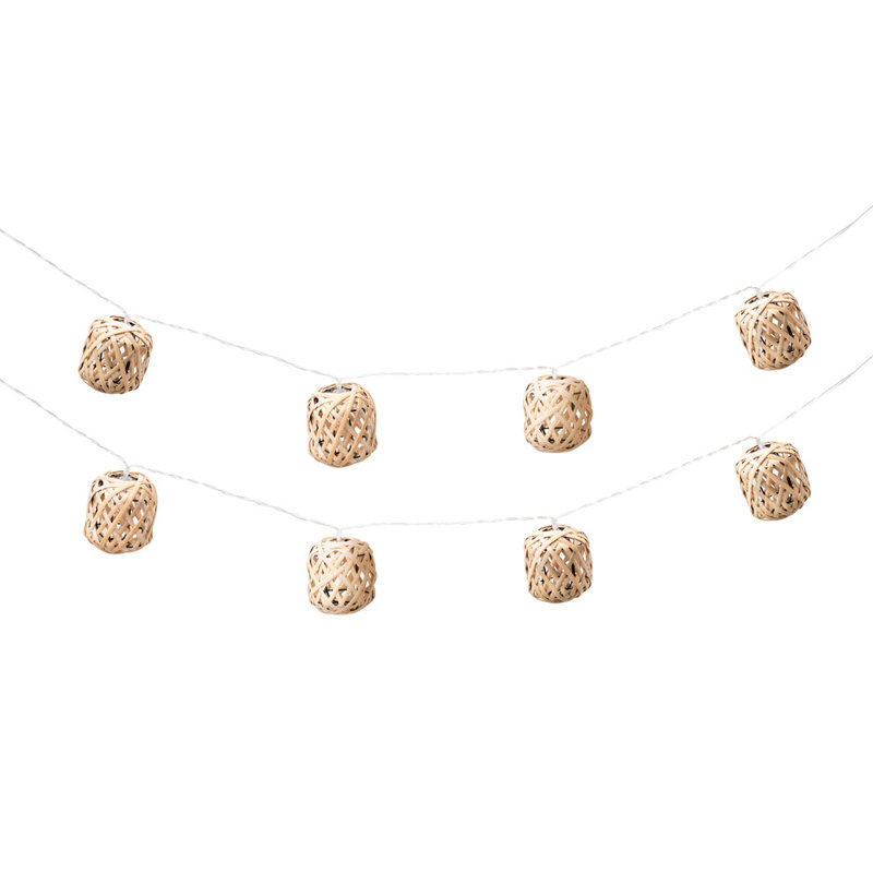 Rattan Wicker Ball 10 X Battery Operated Outdoor G 237cm LED Battery Powered 10 - Bulb Novelty String Light